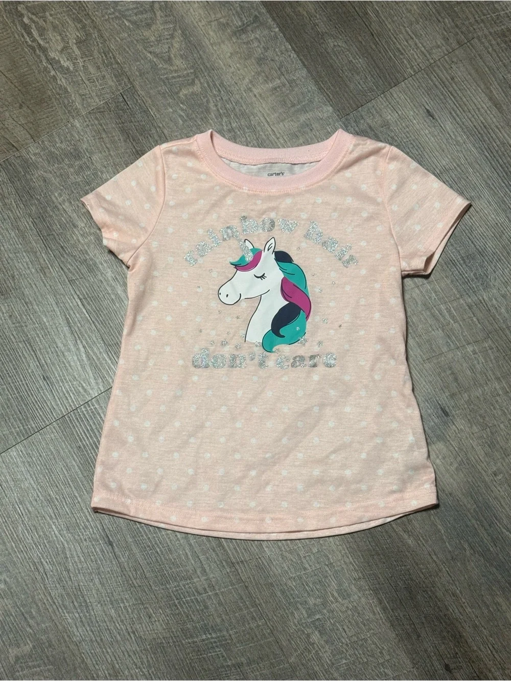 Carter's Light Pink Unicorn Graphic Short Sleeve Tee C1